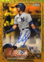 2023 Topps Gilded Collection Topps Chrome Gold Etch Autographs #CGAAV Anthony Volpe Yellow Baseball Card