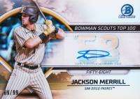 2023 Bowman Scouts' Top 100 #BTP58 Jackson Merrill Autograph Baseball Card