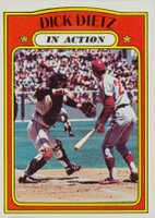 1972 Topps #296 Dick Dietz In Action Baseball Card