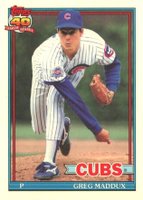 1991 Topps Tiffany #35 Greg Maddux Baseball Card
