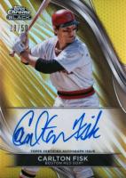 2024 Topps Chrome Black Autographs #CF Carlton Fisk Gold Refractor Baseball Card