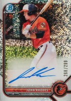 2022 Bowman Chrome Prospect Autographs #CPAJR John Rhodes Speckle Refractor Baseball Card