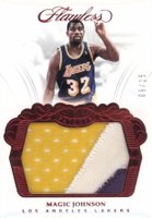 2017 Panini Flawless Patches #P-MGJ Magic Johnson Ruby Basketball Card