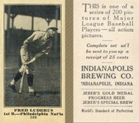 1916 Indianapolis Brewing #106 Fred Luderus Baseball Card