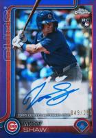2025 Topps Chrome Rookie Autographs #RAMS Matt Shaw Purple Refractor Baseball Card