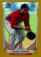 2014 Bowman Draft Picks Top Prospects #CTP37 Rafael Devers Chrome-Gold Refractor Baseball Card