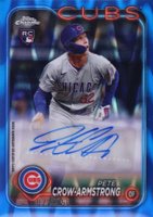 2024 Topps Chrome Update Chrome Baseball Update Series Autographs #ACPC Pete Crow-Armstrong Blue Raywave Baseball Card