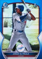 2023 Bowman Chrome Prospects #BCP111 Josue de Paula Blue Refractor Baseball Card