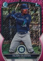 2023 Bowman Chrome Prospects #BCP156 Felnin Celesten Fuchsia Shimmer Baseball Card