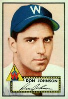 1952 Topps #190 Don Johnson Cream back Baseball Card
