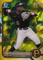 2022 Bowman Draft Chrome Sapphire Edition #BDC130 Termarr Johnson Yellow Baseball Card