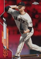 2020 Topps Chrome #117 Logan Webb Red Refractor Baseball Card