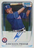 2011 Bowman Chrome Prospects #BCP82 Jurickson Profar Autograph Baseball Card