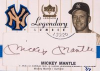 2000 Upper Deck Yankees Legends Legendary Lumber Cut Signature #MM-LC Mickey Mantle Baseball Card