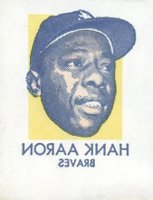 1971 Topps Tattoos Perforated # Hank Aaron Baseball Card