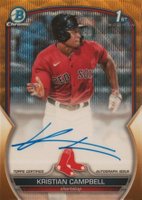 2023 Bowman Draft Chrome Prospect Autograph #CDAKCA Kristian Campbell Gold Wave Baseball Card