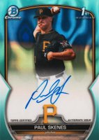 2023 Bowman Draft Chrome Prospect Autograph #CDAPS Paul Skenes Aqua Lava Baseball Card