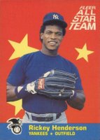1986 Fleer All-Stars #7 Rickey Henderson Baseball Card