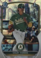 2023 Bowman Chrome Prospects #BCP32 Colby Thomas Lava Refractor Baseball Card