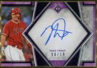 2019 Topps Transcendent Transcendent Collection Image Variation Autographs #MT Mike Trout Purple Baseball Card