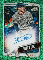 2024 Topps Chrome Cosmic Cosmic Chrome Autographs #BWI Bobby Witt Jr. Green Space Dust Refractor Baseball Card