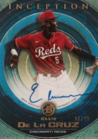 2022 Bowman Inception Prospect Autographs #PAED Elly de La Cruz Blue Foil Baseball Card
