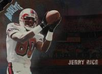1998 Playoff Absolute Checklists #26 Jerry Rice Silver Die-Cut Football Card