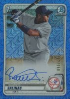 2020 Bowman Chrome Prospect Autographs #CPARS Raimfer Salinas Blue Refractor Baseball Card