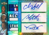 2007 Topps Triple Threads Relics Combos Autographs #7 Carmelo Anthony/Chauncey Billups/Dwyane Wade Sepia Basketball Card