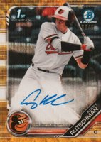 2019 Bowman Draft Chrome Draft Picks Autograph #CDAAR Adley Rutschman Gold Wave Refractor Baseball Card