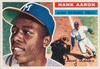 1956 Topps #31 Hank Aaron White Back Baseball Card