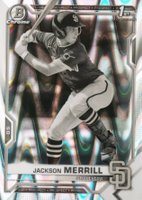 2021 Bowman Draft #BDC119 Jackson Merrill Chrome-Black & White Raywave Refractor Baseball Card