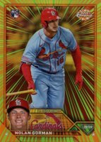 2023 Topps Chrome Radiating Rookies #RR22 Nolan Gorman Update Baseball Card