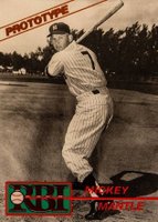 1991 RBI Magazine Prototype #10P Mickey Mantle Hand Cut Baseball Card