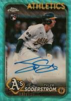 2024 Topps Chrome Update Chrome Baseball Update Series Autographs #ACTS Tyler Soderstrom Aqua Wave Baseball Card
