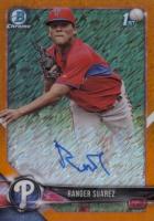 2018 Bowman Chrome Prospects Autographs #CPARS Ranger Suarez Orange Shimmer Baseball Card