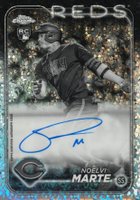 2024 Topps Chrome Rookie Autographs #RANM Noelvi Marte Black & White Mini Diamond Refractor Baseball Card
