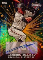 2023 Topps Pro Debut Future Cornerstones Autograph #FCJH Jackson Holliday Gold Baseball Card