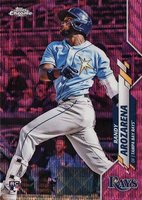 2020 Topps Chrome Update #U35 Randy Arozarena Pink Wave Refractor Baseball Card