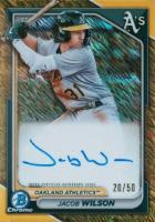 2024 Bowman Chrome Prospect Autographs #CPAJWI Jacob Wilson Gold Shimmer Baseball Card