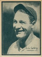 1931 Strip Card Hand Cut #35 Lou Gehrig Baseball Card