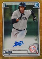 2020 Bowman Chrome Prospect Autographs #CPAAG Anthony Garcia Gold Refractor Baseball Card