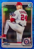 2020 Bowman Draft #BD24 Cade Cavalli Chrome-Blue Refractor Baseball Card