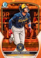 2023 Bowman Sapphire Edition Chrome Prospects #BCP76 Jackson Chourio Orange Baseball Card