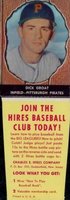 1958 Hires Root Beer #21 Dick Groat With Tab Baseball Card