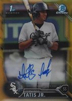 2016 Bowman Chrome Prospects Autographs #JF Junior Fernandez Gold Refractor Baseball Card