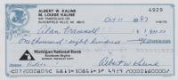 1999 Hall of Fame Autographs # Al Kaline Bank Check Baseball Card