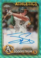 2024 Topps Chrome Rookie Autographs #RATSO Tyler Soderstrom Aqua Wave Baseball Card