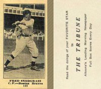 1916 Altoona Tribune #166 Fred Snodgrass Baseball Card