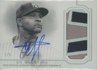 2020 Topps Dynasty Autographed Patch #CC6 C.C. Sabathia Silver Baseball Card
